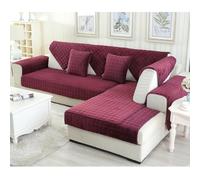 CANYUE Warm Velvet Sofa Covers, Non-Slip Sofa Slipcovers, Furniture Protector Sofa Covers for 3 Cushion Couch Loveseat Recliner L Shaped Armrest Backrest (Burgundy,90x70cm)