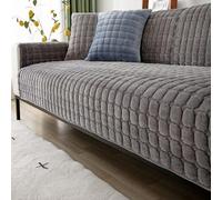 CANYUE Warm Velvet Sofa Covers, Non-Slip Sofa Slipcovers, Furniture Protector Sofa Covers for 3 Cushion Couch Loveseat Recliner L Shaped Armrest Backrest (dark gray,90x180cm)