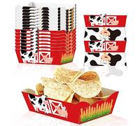 Caoekego 24 Pcs Farm Animal Snack Bowl Party Supplies,Farm Food Trays for Farm Birthday Party Barn Bash Birthday Decorations