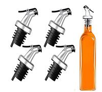 CaOJing 4 Pcs Leak-Proof Food Grade Rubber Plastic Dust Caps Covers Pour Oil Bottle Stopper, Bottle Spout for Olive Oil, Wine, Vinegar, Soy Sauce