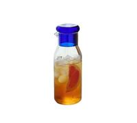 CAOJLjiaxiang-2012 850ml Heat Resistant Glass Jug for Milk, Coffee, Ice, Water and Juice, Jug for Refrigerator, Teapot, Carafe for Cold Coffee, Bottle for Drinking Water Jug (Blue)