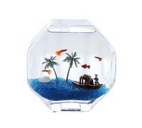 CAOJLjiaxiang-2012 Aquarium Octagonal Glass Fish Tank Creative Transparent Thickened Glass Fish Tank Desktop Small Fish Tank for Home Aquarium