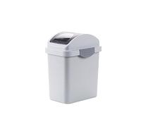 CAOJLjiaxiang-2012 Trash Can 12l Swing Lid Bathroom Trash Can Home Living Room Bedroom with Cover Rectangular Covered Flip Lid Large Capacity Bathroom Trash Can(White)