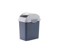 CAOJLjiaxiang-2012 Trash Can 12l Swing Lid Bathroom Trash Can Home Living Room Bedroom with Cover Rectangular Covered Flip Lid Large Capacity Bathroom Trash Can(Gris)