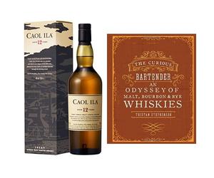 Caol Ila 12 Year Old Whisky and The Curious Bartender: Malt, Bourbon & Rye Whiskies Book, 1 x 700ml