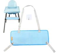 CAOMEI High Chair Footrest, Portable Non-Slip Adjustable Premium Polyester Fiber Foot Rest, Knitted Footrest Compatible with IKEA Baby High Chair, Accessories fit Most High Chairs (Blue)