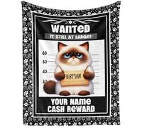 CaomeiWu Custom Birman Blanket, 60" x 50" Flannel Cute Birman Cat Themed Stuffed Throw, Soft Nap Throw Blankets for Kids Boys Girls Women Men Birman Lovers