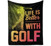 CaomeiWu Golf Throw Blanket, 60"x80" Flannel Cool Ball Themed Throw, Soft Nap Blanket for Home Boys Girls Women Men, Golf Lovers Gifts