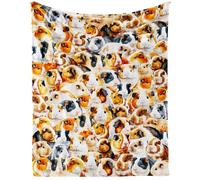 CaomeiWu Guinea Pig Throw Blanket for Human, 60" x 50" Flannel Cute Guinea Piges Themed Stuffed Animal Colorful Throw, Soft Nap Throw Blanket for Home for Boys Girls Women Guinea Pig Lovers Gifts