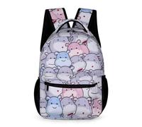 CaomeiWu Hippo School Backpack for Kids Girls Boys, 16 Inch Hippos Bookbag, School Backpack for Students Children, Hippo Backpack 1, Daypack Backpacks