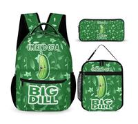 CaomeiWu Pickle School Backpack for Kids Girls Boys, 16 Inch Pickles Bookbag, School Backpack for Students Children, Pickle Backpack 1 With Lunch Bag Pencil Bag, Daypack Backpacks