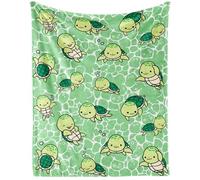 CaomeiWu Sea Turtle Throw Blanket, 50" x 40" Flannel Cute Sea Turtles Themed Green Throw, Soft Lap Nap Throw Blanket for Home Boys Girls Women Sea Turtle Lovers Gifts