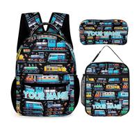 CaomeiWu Train School Backpack for Kids Girls Boys, 16 Inch Train Bookbag, School Backpack for Students Children, A Train Backpack Set, 16 x 12.6 x 6 inches, Daypack Backpacks