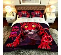 Caongat Super King Duvet set 102x86in, Red Leopard, CQ6930 | with 2 Pillowcases, Reinforced Edge Stitching, Shape Retaining Soft Fabric, Great Gift for All Holidays, Daily Home Use