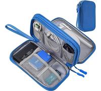 CAOODKDK Electronics Accessories Organizer Pouch Bag, Electronic Organizer Travel Case Cable Organizer Electronics Accessories Bag for Cable, Charger, SD Card, Business Travel Gadget Bag (Blue)