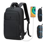 Caoroky knight Backpack Laptop Men 15.6 inch Slim Work Business Backpacks with USB Charging Port Mens Travel Bag Bookbag, Black, Medium