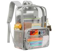 Caoroky knight Clear Backpack Heavy Duty TPU Transparent College Laptop Backpacks See Through Women Men Girls School Book Bag, Grey, Standard, Casual Daypack