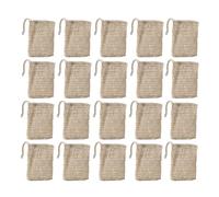 Caoruiy 50Pcs Shower Bath Sisal Soap Bag Natural Sisal Soap Bag Exfoliating Soap Saver Pouch Holder
