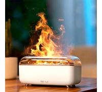 Caossuixin 3-in-1 Fireplace Diffuser with 7 Colour 3D Flame, 300ml Essential Oil Diffuser with Super Quiet and Timer Function, Waterless Auto-Off Humidifier for Home Office, Sleep Aid, Spa（White）