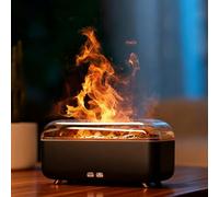 Caossuixin 3-in-1 Fireplace Diffuser with 7 Colour 3D Flame, 300ml Essential Oil Diffuser with Super Quiet and Timer Function, Waterless Auto-Off Humidifier for Home Office, Sleep Aid, Spa