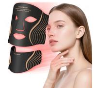 Caossuixin 7 Colour LED Face Mask & Neck Mask, Red Light Mask with Remotes, 3 Intensity * 5 Brightness Levels Adjustable, Electric Light Mask - 309Leds Gift for Acne,Rejuvenation & Hydration Home Use