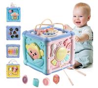 Caossuixin Activity Cube Baby Toy,7-in-1 Early Learning Educational Baby Sensory Toys with Shape Sorter,1st Birthday Gifts,Music Light Up Piano Baby Toys,Montessori Toys for 1 2 3 Year Old Boys Girls