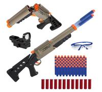 Caossuixin Double Barrel Shotgun Toy, Soft Bullet Toy Realistic Foam Blaster with 80 Soft Bullets, Cartridge Cases*12, Goggles*1 & Rifle Scope, Suitable for boys aged 8+, Christmas & Birthday Gift