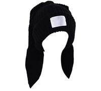 caoxhenr Women's Rabbit Ears Knit Hat - Acrylic Beanie - BK - Adult Size - One Size - Animal Theme - Lightweight - Autumn Winter Warm Cap