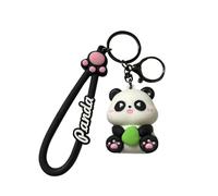 CAOXIAN Cartoon Cute Panda Keychain Soft PVC Key Chain Handbag Cartoon Animal Keychain Car Key Chain Women Doll Toys Key Ring Accessories New Year Gift