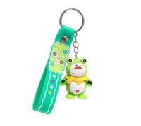 CAOXIAN Cartoon Frog Keychain - Multicolour PVC Pendant Key Ring - Kawaii Frog Key Chain - Car Bag Key Holder - Unisex Kids Gift