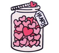 CAOXIAN Cartoon Happy Pill Brooch Heart Love Jar Bottle Enamel Pin Love Pill Breast Pin Valentines Day Collar Pin Brooches Collar Dress Sweater Scarf Shawl Decoration