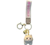 CAOXIAN Cat Keychain Wood Carving Style Cat Standing Keychain Cute Creative Keychain Exquisite Bag Hanging Decoration Lucky Cat Kitty Keychain Cute Cat Decoration in Family Office and Living Room