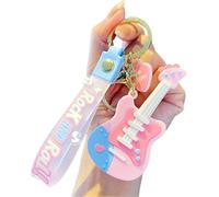 CAOXIAN Cool Guitar Keychain Musical Instrument Keychain Soft PVC Guitar Design Key Ring Cute Bass Key Ring Music Gifts for Kids and Adults, Music Party Favors and Good Behavior Incentives