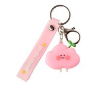 CAOXIAN Little Cloud Keychain Cartoon Pink Cloud PVC Keychain Kawaii Keyring Cartoon Cute Fun Decorative for Women Car Key Handbag Pendants Key Chains DIY Accessories
