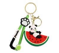 CAOXIAN Panda Keychain Cartoon Cute Fruit Panda Keychain Pendant Creative Panda Doll Keychain Exquisite Schoolbag Decoration Watermelon Panda Modeling Fashion Decorative Accessories