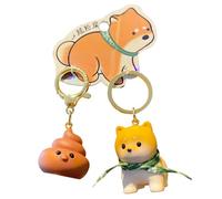 CAOXIAN Shiba Inu Couple Keychain: Cute, Funny Dog Resin Doll Keychain Pendant for Girls & Women