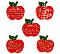 CAOXIAN Teacher Appreciation Pin Set - Apple Lapel Pins & Brooches for Coach, Tutor, Professor - Thank You Gifts for Christmas, Thanksgiving