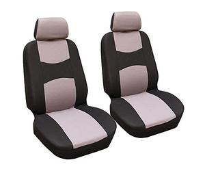 CAOXINZI Car Front Seat Covers for Vauxhall Meriva A Meriva B 2003-2017+, Front Seat and Headrest Covers Seat Cover Sets For Car Seat Covers With 2 MM Sponge Polyester Cloth Seat Covers Front,A GRAY