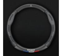 CAOXINZI Car Steering Wheel Cover Leather for Mitsubishi Shogun 2014-2019 3 Doors, Anti-slip Car Steering Wheel Covers Breathable Sweat-Wicking Wheel Protector Car Accessories