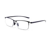 CAOXN Anti-Blue Half Frame Presbyopic Glasses, Progressive Multi-Focus Distance And Near Dual Purpose Optical Magnifying Glasses with Diopter,Black,+2.50