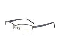 CAOXN Men's Progressive Multi-Focus Business Reading Glasses, TRD Temple Half Frame Smart Reading Glasses,Gun Color,+1.50