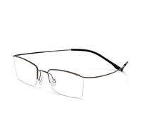 CAOXN Pure Titanium Half-Frame Reading Glasses for Men, Fashionable Ultra-Light Anti-Fatigue High-Definition Resin Lens Reading Glasses,Gray,+1.50