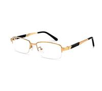 CAOXN Ultra-Light Pure Titanium Progressive Multifocal Glasses Anti-Blue Light Eye Fatigue Reading Glasses Men And Women,Gold,+2.50