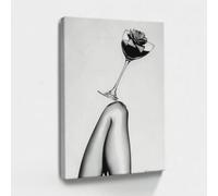 CAOXTART 1pc Black Heels Poster Martini Wall Art Vintage Femme Print Pictures Luxury Fashion Photography Painting Home Decor 50x75cm Frameless