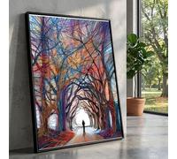CAOXTART Abstract Colorful Tree Canvas Painting, Surreal Forest Path Wall Art, Nature Landscape Posters Print, Modern Home Decor(70x100cm/Frameless)