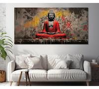 CAOXTART Graffiti Buddha Canvas Painting, Street Art Buddhist Posters and Prints, Buddhism Wall Art, for Living Room, Home Decor(30x60cm/Inner Frame)
