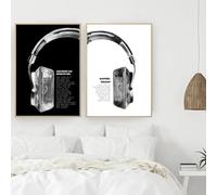 CAOXTART Hip Hop Rapper Delight - Song Lyrics, Music Quote, Large Poster and Print, Headset Wall Art Picture for Living Room Home Decor 30x40cmx2 framework