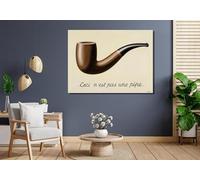 CAOXTART Magritte The This is not a Pipe Images Art Print, Surrealism Oil Painting on Canvas Poster, for Room, Home Wall Decor(70x110cm/Inner frame)