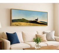 CAOXTART Tranquil Panoramic Landscape Print: Minimal Wall Art for Bedroom Decor, Large Horizontal Canvas Painting(45x135cm/Internal Frame)