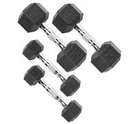 CAP 50lb Coated Hex Dumbbells, 5x2 20x2, Part of 150lb Set